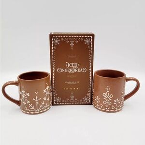 Pottery Barn Gingerbread Stoneware Mugs - Set of 4
